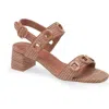 Larroude Larroudé Milan Block Heel Sandal In Caramel