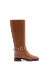 Larroude Milan Flat Boot In Brown
