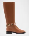 Larroude Milan Flat Boot In Caramel