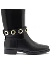 Larroude Milan Leather Flat Bootie In Black