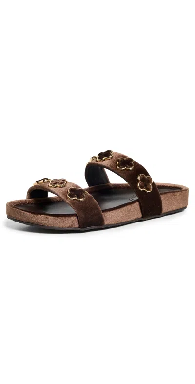 Larroude Milan Piccolo Velvet Slides Expresso