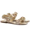 Larroude Milan Raffia Sandal In Brown