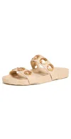 Larroude Milan Slide In Raffia Beige
