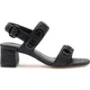 Larroude Milan Raffia Slingback Sandals In Black