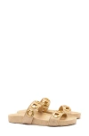 Larroude Larroudé Milan Slide Sandal In Beige