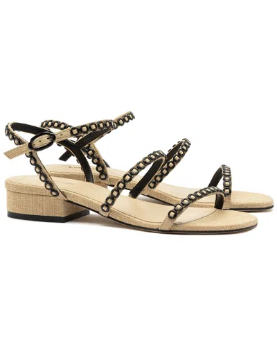 Larroude Larroudé Milanina Flat Sandal Raffia Flat In Neutral