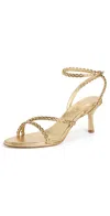 Larroude Milanina Mini Sandals Gold In Gold