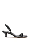 Larroude Mini Annie Sandal In Black Leather In Black