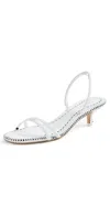 Larroude Mini Annie Sandals White/black In White/black