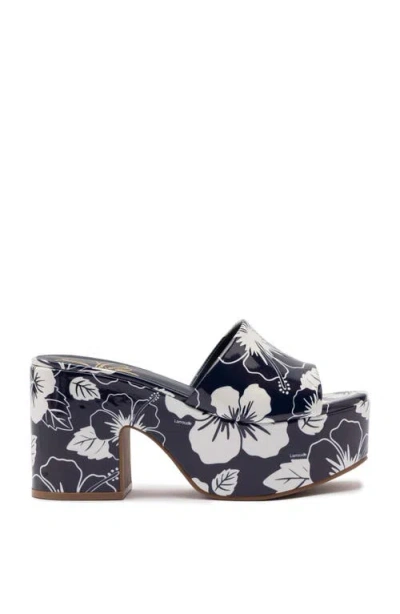 Larroude Larroudé Miso Floral Platform Sandal In Blue