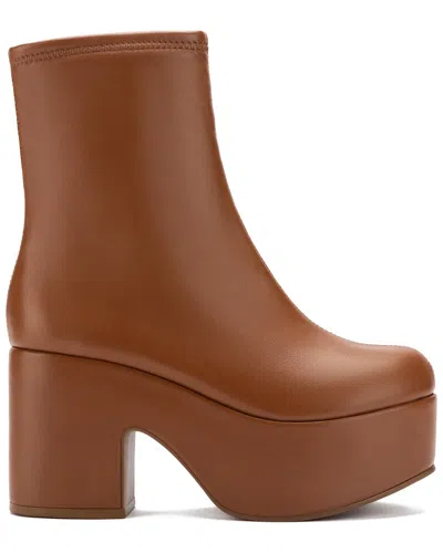 Larroude Miso Leather Platform Boot In Brown