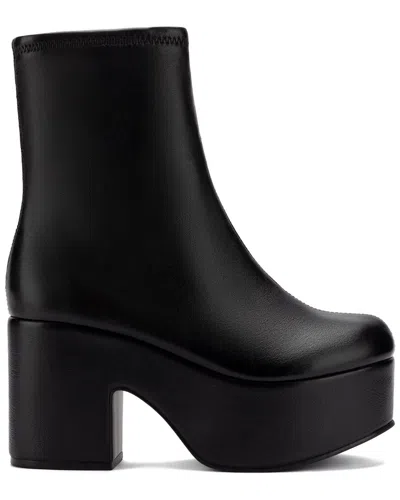 Larroude Miso Leather Platform Boot In Black