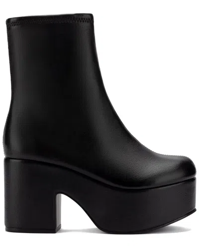 Larroude Miso Leather Platform Boot In Black
