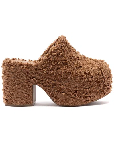Larroude Miso Shearling Clog In Brown