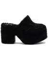 Larroude Miso Shearling Clog In Black