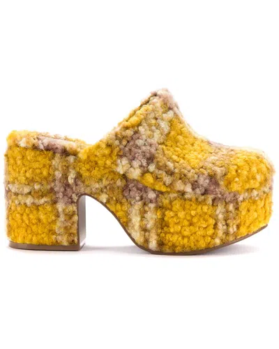Larroude Miso Shearling Platform Clog