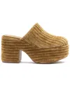 Larroude Miso Velvet Platform Clog In Brown