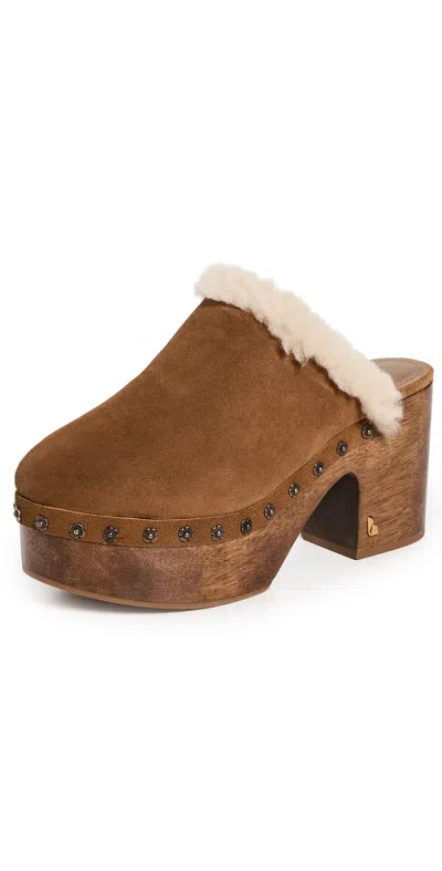 Larroude Miso Wooden Platform Clogs Peanut In Brown