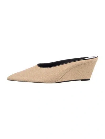 Pre-owned Larroude Mules In Neutral