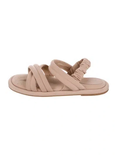 Pre-owned Larroude Neoprene Slingback Sandals In Neutral
