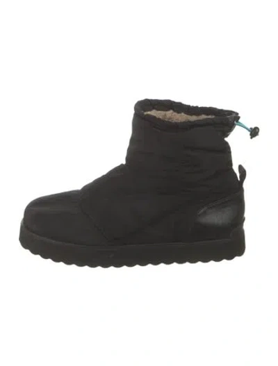 Pre-owned Larroude Nylon Lace-up Boots In Black