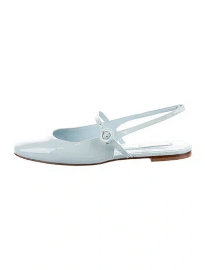 Pre-owned Larroude Patent Leather Ballet Flats In Blue