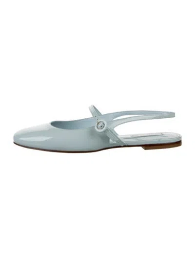Pre-owned Larroude Patent Leather Ballet Flats In Blue