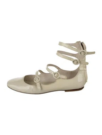 Pre-owned Larroude Patent Leather Ballet Flats In Neutrals