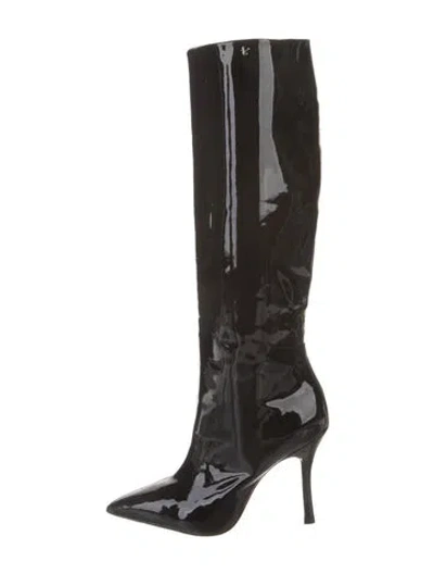 Pre-owned Larroude Patent Leather Boots In Black