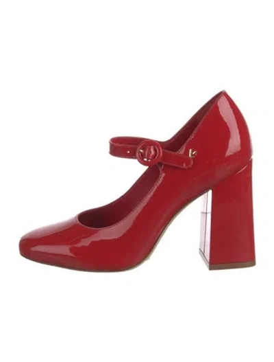 Pre-owned Larroude Patent Leather Crystal Embellishments Pumps In Red