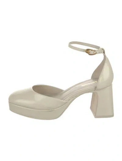 Pre-owned Larroude Patent Leather D'orsay Pumps In Neutral