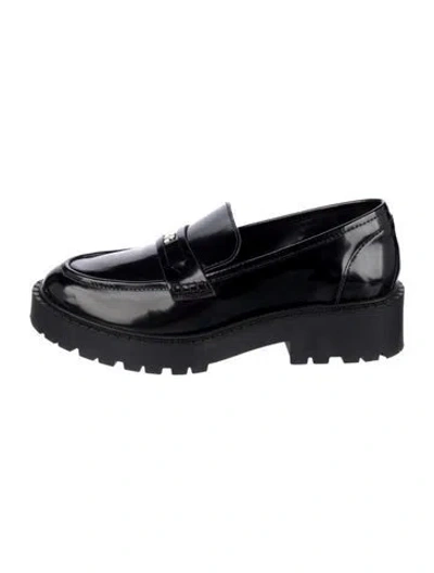 Pre-owned Larroude Patent Leather Loafers In Black