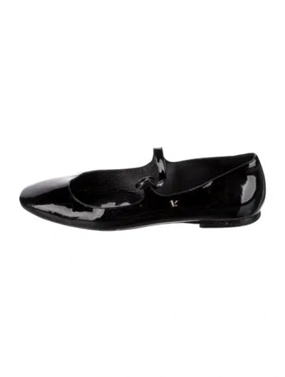 Pre-owned Larroude Patent Leather Mary Jane Flats In Black