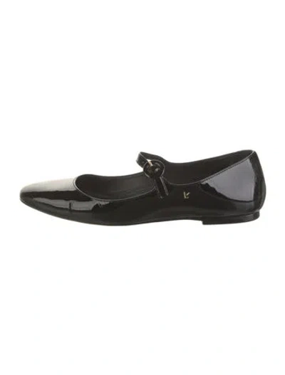 Pre-owned Larroude Patent Leather Mary Jane Flats In Black