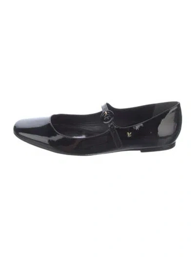 Pre-owned Larroude Patent Leather Mary Jane Flats In Black