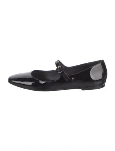 Pre-owned Larroude Patent Leather Mary Jane Flats In Black
