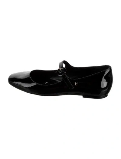 Pre-owned Larroude Patent Leather Mary Jane Flats In Black