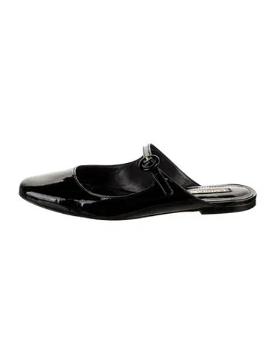 Pre-owned Larroude Patent Leather Mary Jane Flats In Black
