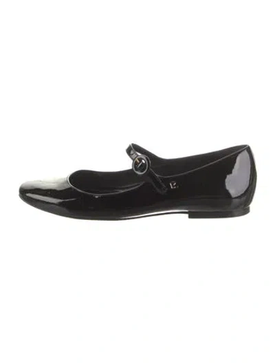 Pre-owned Larroude Patent Leather Mary Jane Flats In Black