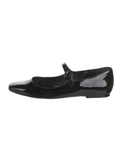 Pre-owned Larroude Patent Leather Mary Jane Flats In Black