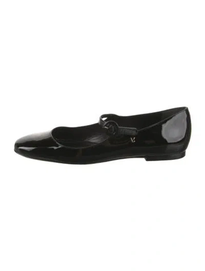 Pre-owned Larroude Patent Leather Mary Jane Flats In Black