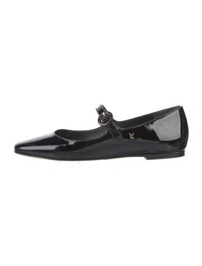 Pre-owned Larroude Patent Leather Mary Jane Flats In Black
