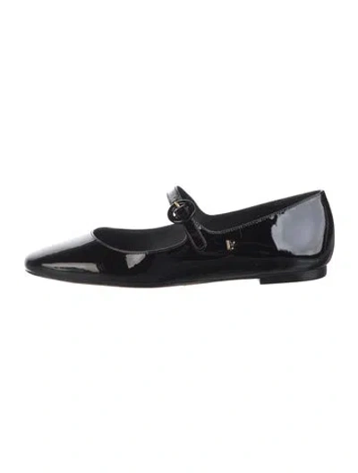 Pre-owned Larroude Patent Leather Mary Jane Flats In Black