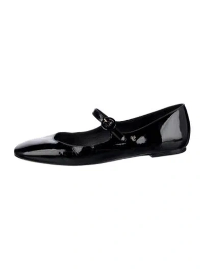Pre-owned Larroude Patent Leather Mary Jane Flats In Black