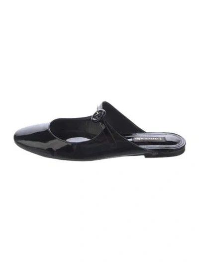Pre-owned Larroude Patent Leather Mary Jane Flats In Black