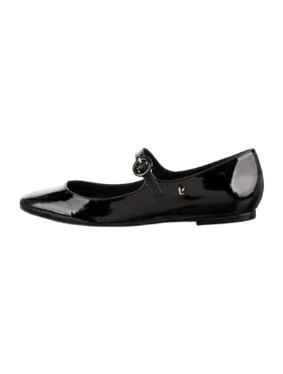 Pre-owned Larroude Patent Leather Mary Jane Flats In Black