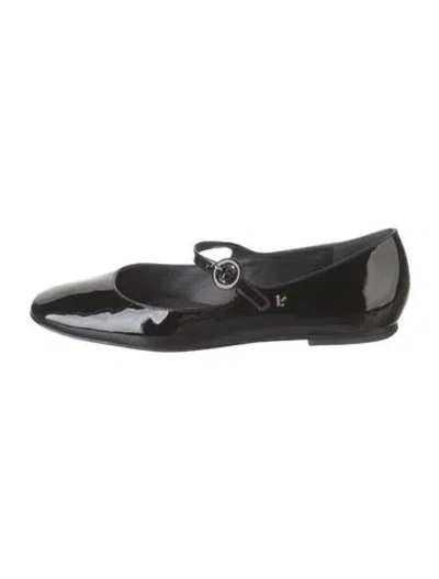 Pre-owned Larroude Patent Leather Mary Jane Flats In Black