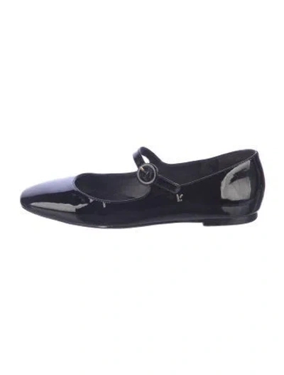 Pre-owned Larroude Patent Leather Mary Jane Flats In Blue