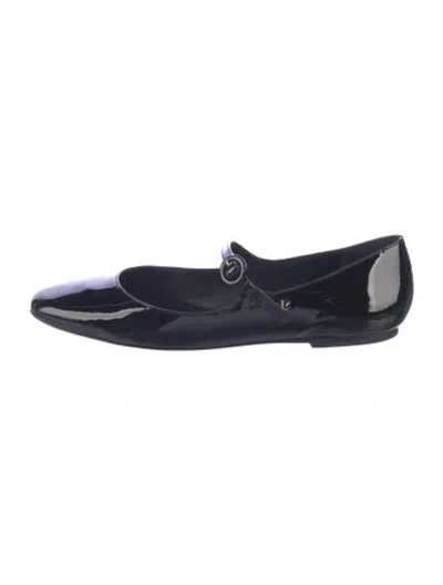 Pre-owned Larroude Patent Leather Mary Jane Flats In Blue