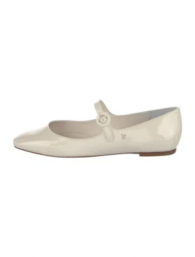 Pre-owned Larroude Patent Leather Mary Jane Flats In Neutral